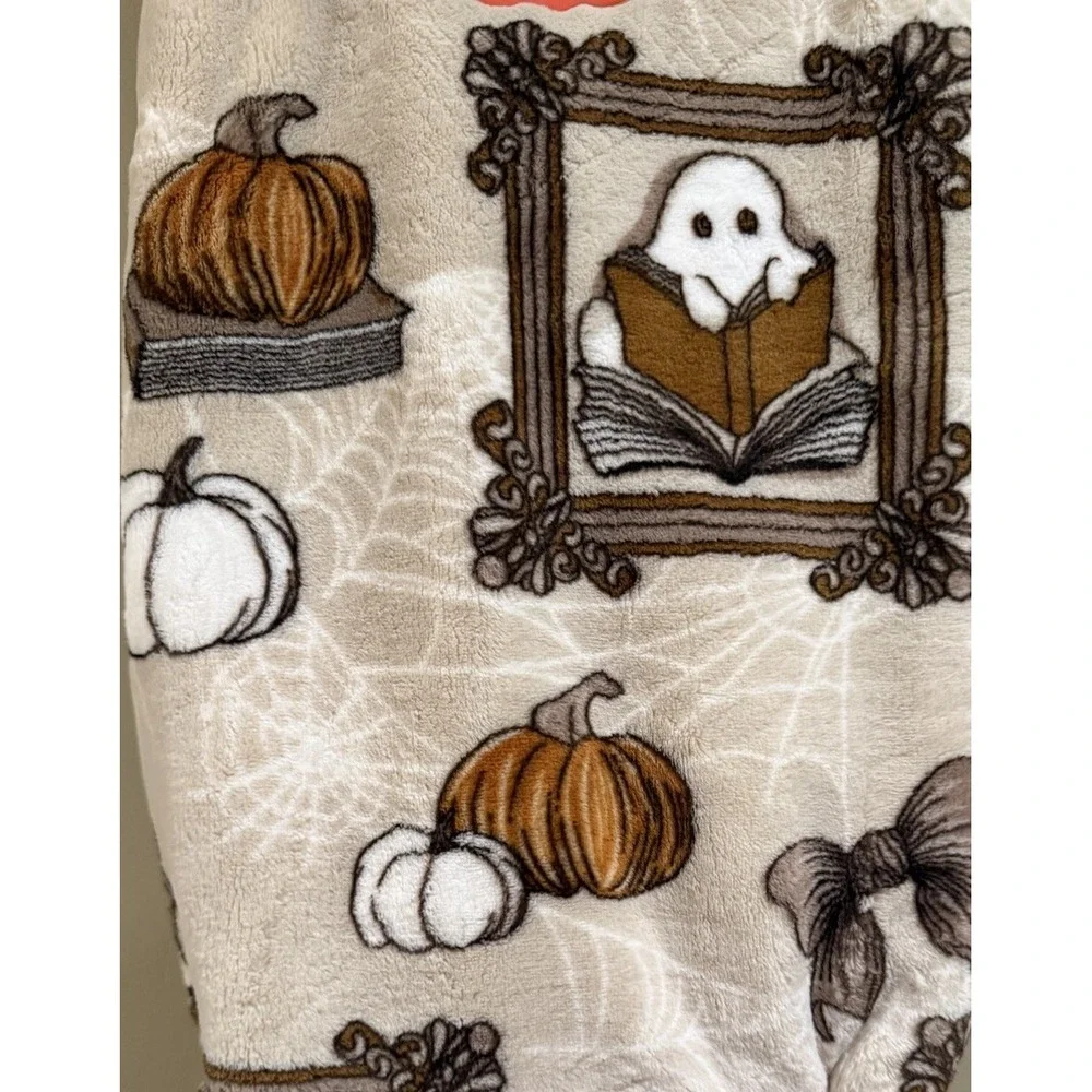 Pumpkin Season Halloween Plush Oversized Throw Blanket 60 x 70 Black